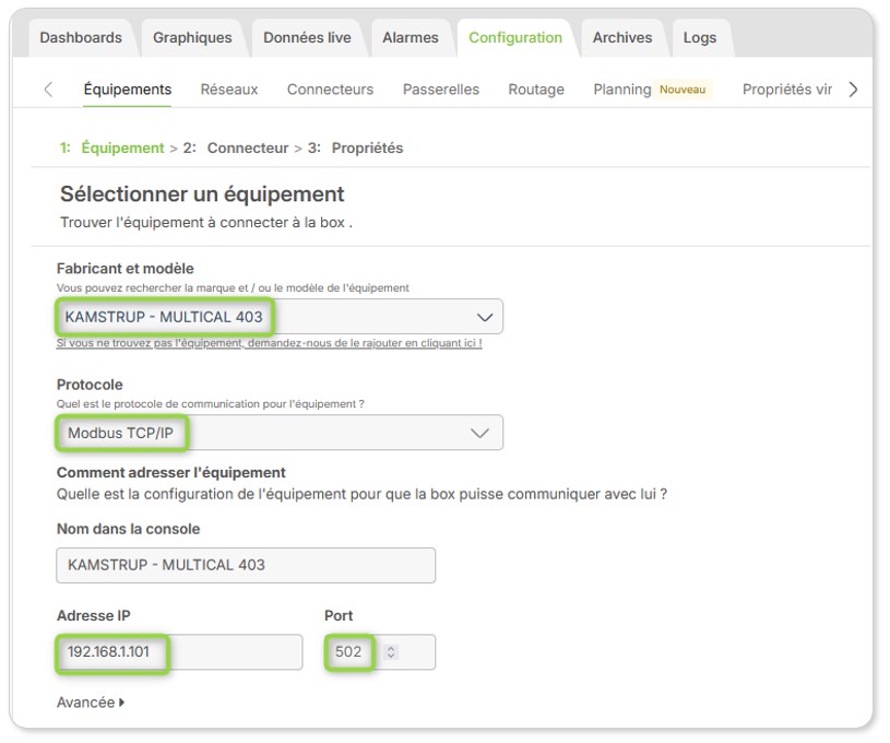 Article.HowToConnectAModbusIPDevice.SelectAnEquipment.FR.jpg