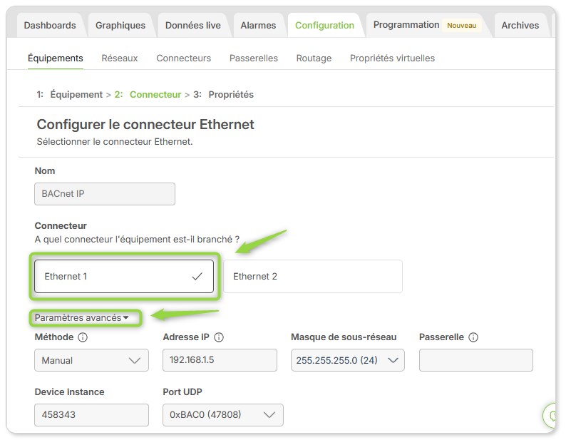 Article.HowToCreateMyBacnetNetwork.ConfigureEthernetConnector.FR.jpg